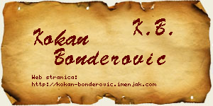 Kokan Bonderović vizit kartica